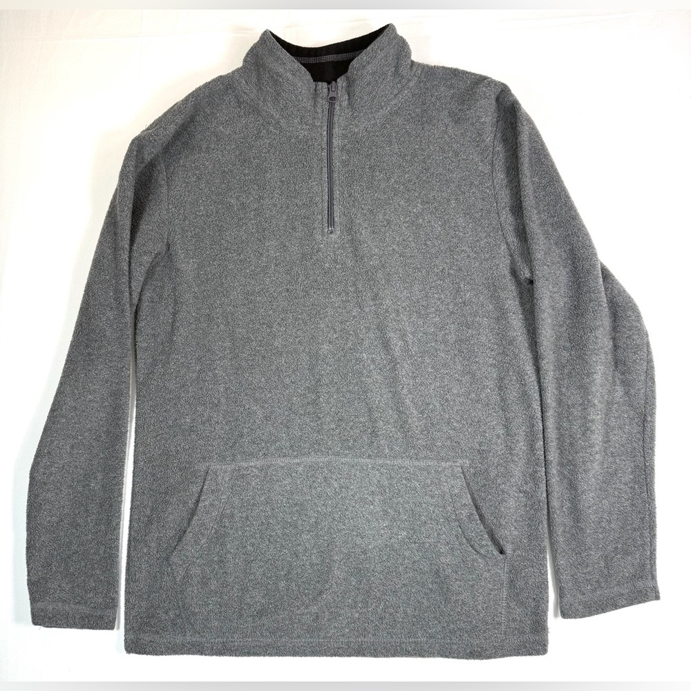 THE CHILDREN'S PLACE Boys' Grey Microfleece Quarter Zip Jacket Size XXL (16)